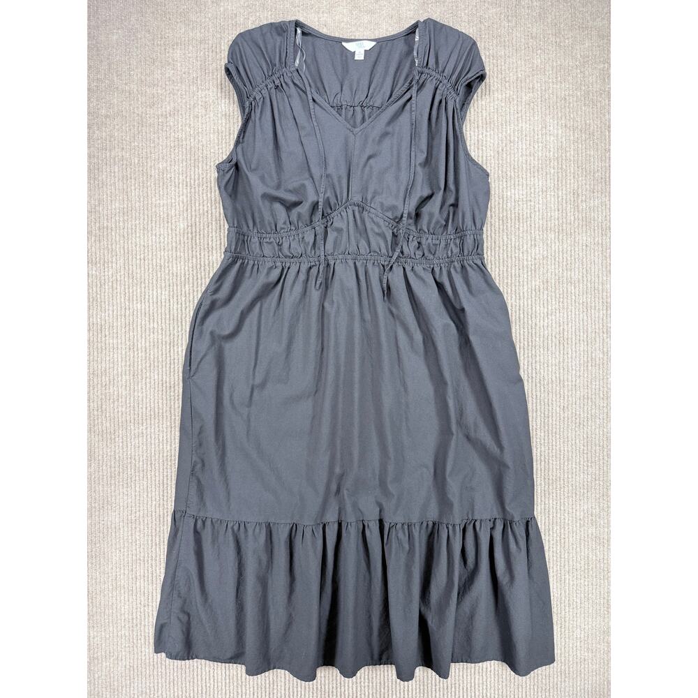 Time and Tru Black Sleeveless Tiered Midi Dress XL - Picture 3 of 9